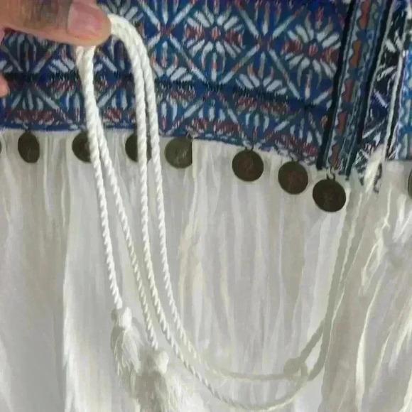 Velzera embroidered bohemian top with tassel and coin detail - Picture 5 of 12